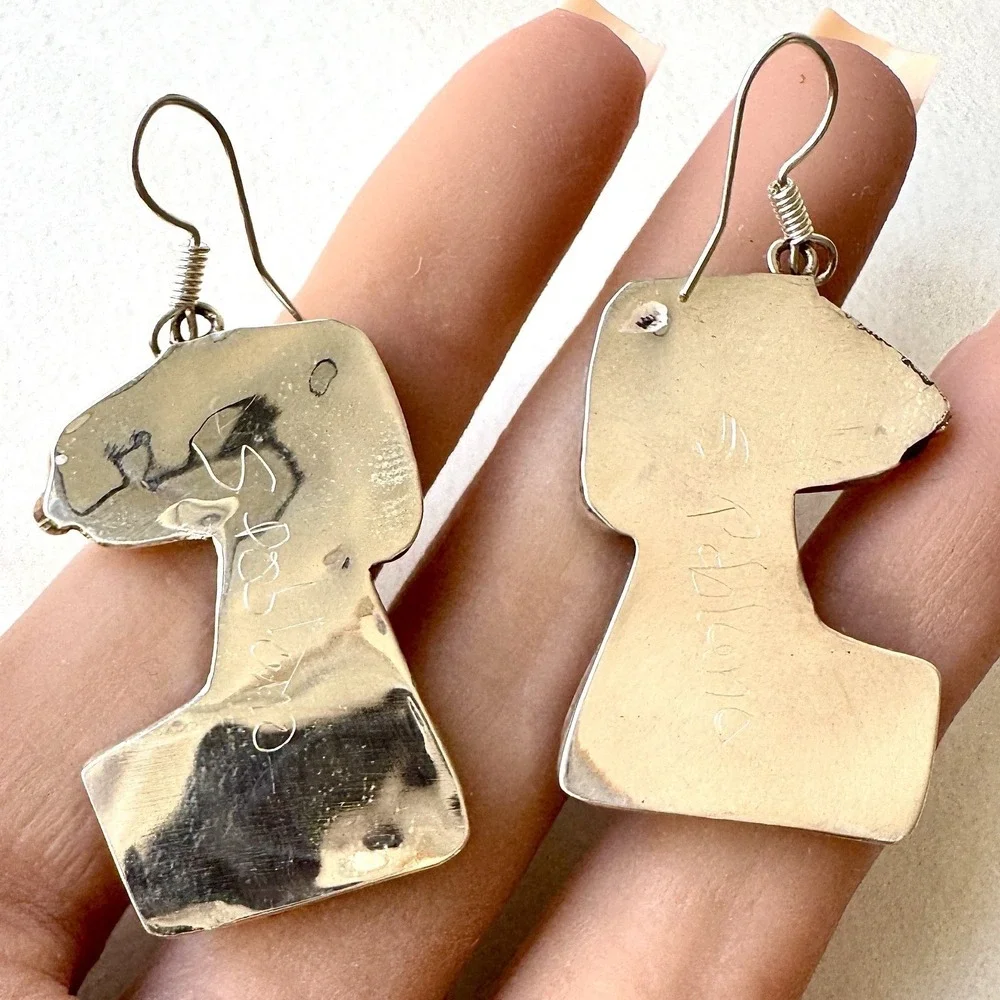 Zuni Toons Snoopy Earrings Turquoise Hook‎ 1.5